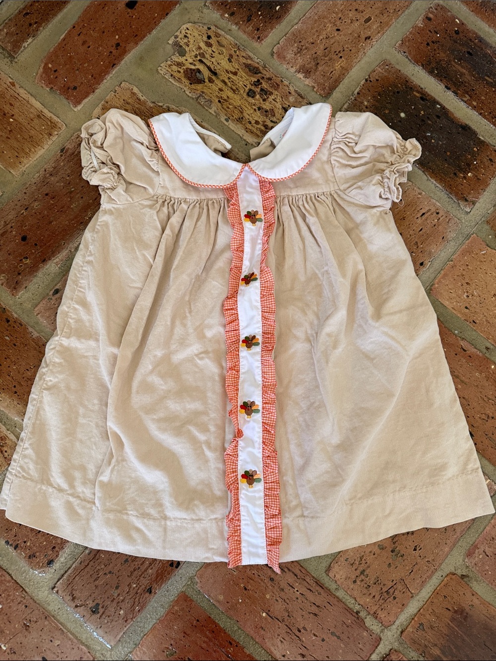 Stitchy Fish Turkey Thanksgiving Dress Size 3T